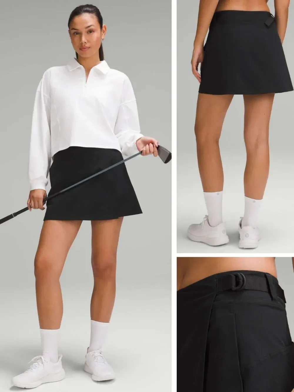 LULULEMON Wrap-Front Mid-Rise Golf Skirt Size 4 Black